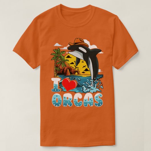 I Love Orcas T-shirt (Design voorkant)
