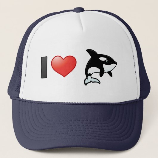 I Love Orcas Trucker Pet (Voorkant)