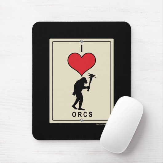 I Love Orcs Muismat (Met muis)