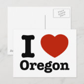 I Love Oregon Briefkaart (Voorkant / Achterkant)
