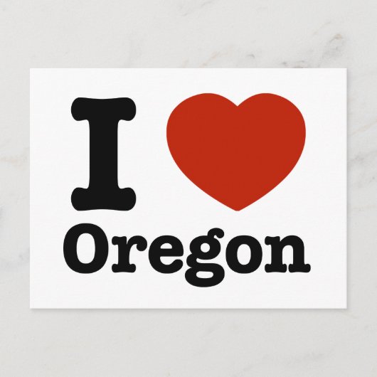 I Love Oregon Briefkaart (Voorkant)