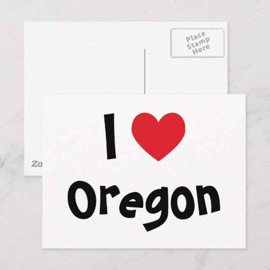 I Love Oregon Briefkaart (Voorkant / Achterkant)