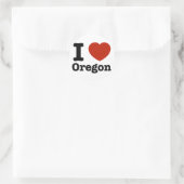 I Love Oregon Ronde Sticker (Tas)
