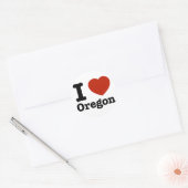I Love Oregon Ronde Sticker (Envelop)