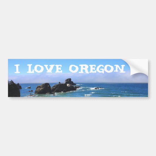 I Love Oregon Seal Rock Bumpersticker (Voorkant)