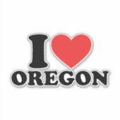 I Love Oregon Sticker (Voorkant)