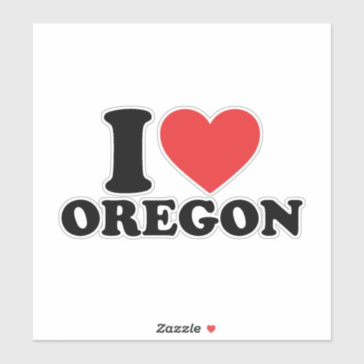I Love Oregon Sticker (Vel)