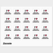 I Love Organic Chemistry Vierkante Sticker (Vel)