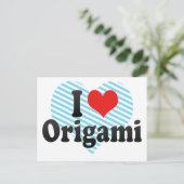 I Love Origami Briefkaart (Staand voorkant)
