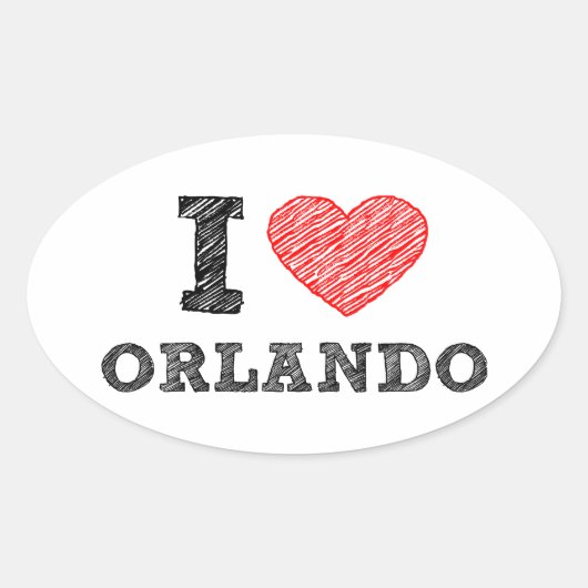 I-Love-Orlando Ovale Sticker (Voorkant)