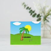 I Love Orlando, Palm Tree and Sunshine Briefkaart (Staand voorkant)