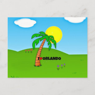 I Love Orlando, Palm Tree and Sunshine Briefkaart