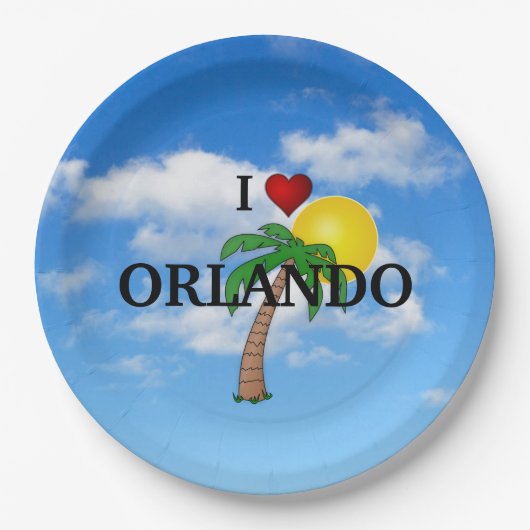 I Love Orlando Papieren Bordje (Voorkant)