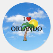 I Love Orlando Ronde Sticker (Voorkant)