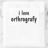 I Love Orthography Funny Spelling Joke Sticker (Tas)