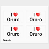 I love Oruro Rechthoekige Sticker (Vel)