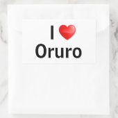I love Oruro Rechthoekige Sticker (Tas)