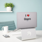 I love Oruro Sticker (Laptop op bureau)