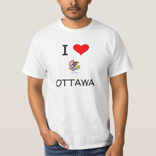 I Love OTTAWA Illinois T-shirt (Voorkant)
