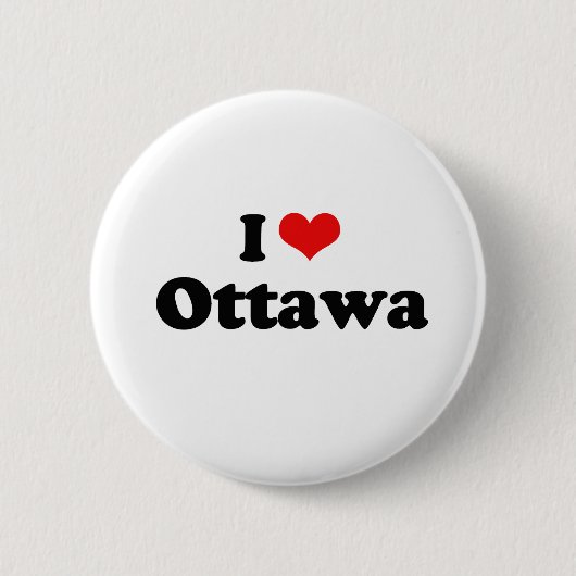 I Love Ottawa Tshirt Ronde Button 5,7 Cm (Voorkant)