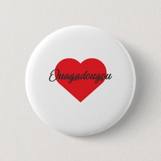 I Love Ouagadougou - Burkina Faso Ronde Button 5,7 Cm (Voorkant)
