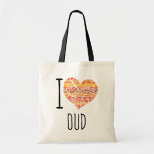 I Love Oud Oranje Mandala Heart Tote Bag