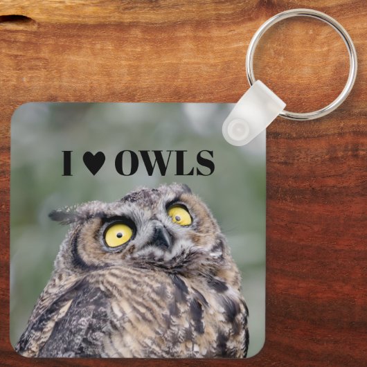 I Love Owls Keychain (Achterkant)