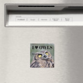 I Love Owls Magnet (Insitu (Vaatwasser))