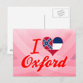 I Love Oxford, Mississippi Briefkaart (Voorkant / Achterkant)