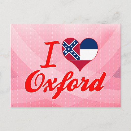 I Love Oxford, Mississippi Briefkaart (Voorkant)