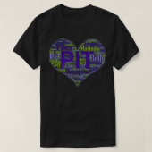 I Love P Marching Band Percussion Heart Word Cloud T-shirt (Design voorkant)