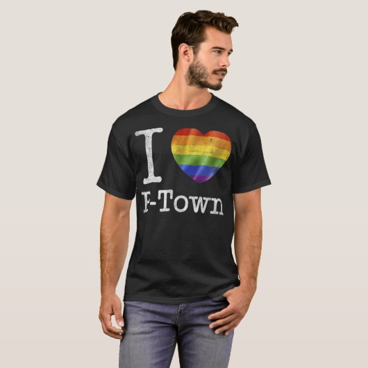 I Love P-Town T-Shirt - Provincetown MA Gay Pride (Voorkant volledig)