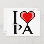 I Love PA - Pennsylvania Briefkaart (Voorkant / Achterkant)