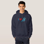 I Love Pacific Parrotlets (blauw) Hoodie (Voorkant volledig)