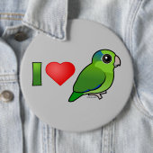 I Love Pacific Parrotlets (groen) Ronde Button 6,0 Cm (In situ)