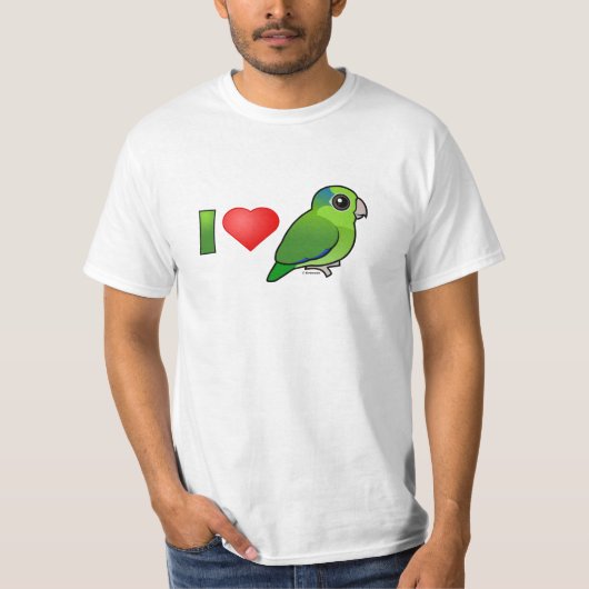 I Love Pacific Parrotlets (groen) T-shirt (Voorkant)