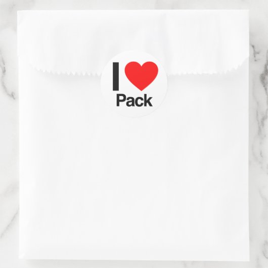 i love pack ronde sticker (Tas)