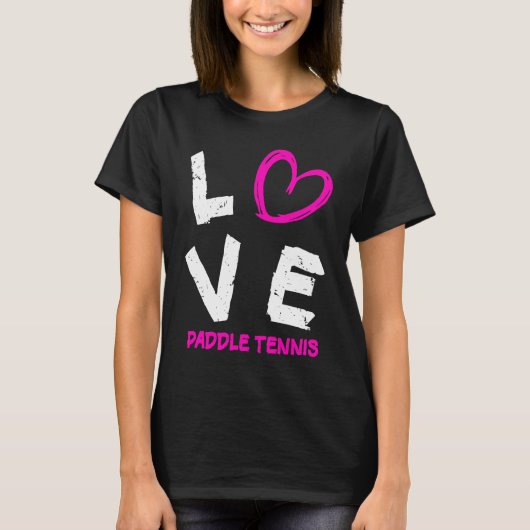I Love Paddle Tennis Heart T-shirt (Voorkant)
