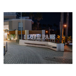 I Love Pafos teken 's nachts Perfect Poster