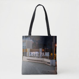 I Love Pafos teken 's nachts Tote Bag
