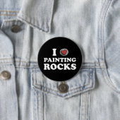 I Love Painting Rocks Cute Rock Painter Ronde Button 7,6 Cm (In situ)