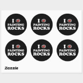 I Love Painting Rocks Cute Rock Painter Ronde Sticker (Vel)