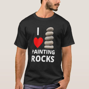 I Love Painting Rocks Heart Rock Stack Kindness Pa T-shirt