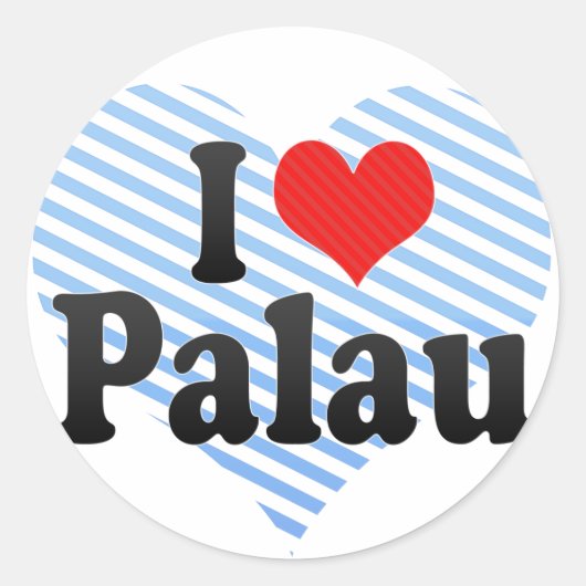I Love Palau Ronde Sticker (Voorkant)