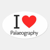I Love Paleography Ovale Sticker (Voorkant)