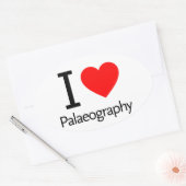 I Love Paleography Ovale Sticker (Envelop)