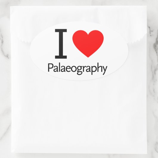 I Love Paleography Ovale Sticker (Tas)