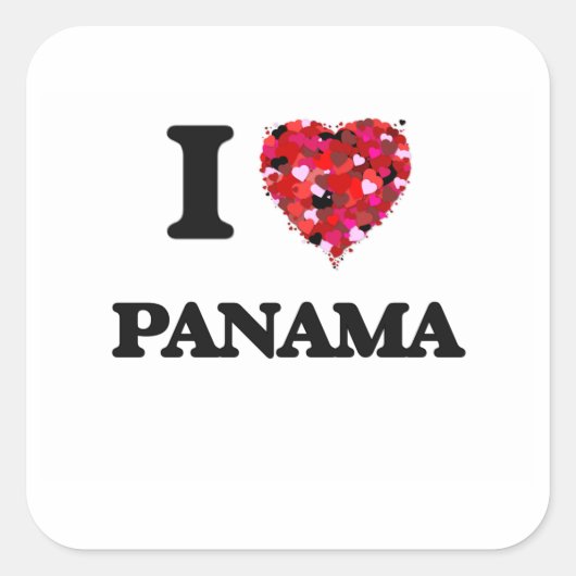 I Love Panama Vierkante Sticker (Voorkant)