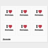 I Love Panama Vierkante Sticker (Vel)