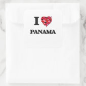 I Love Panama Vierkante Sticker (Tas)